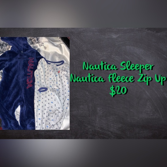 Nautica Sleeper & Fleece Zip Up 0-3 months - Picture 1 of 2